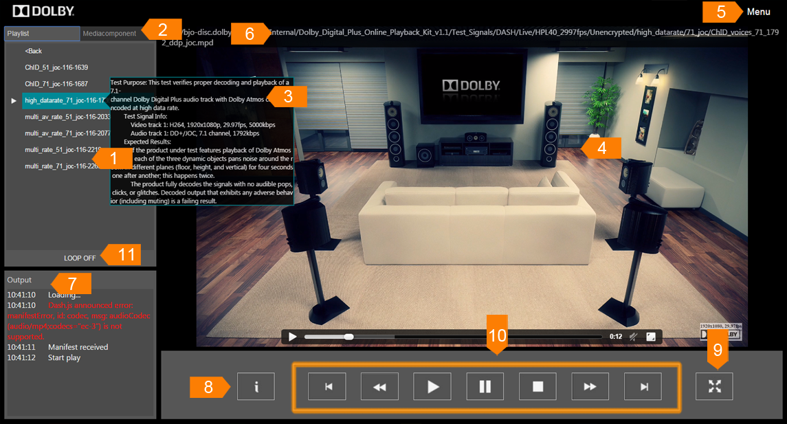 Test application GUI
